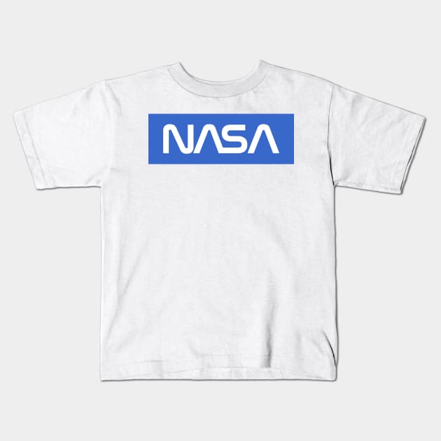 NASA Box Logo - Lighter Blue 2 Kids T-Shirt by GreazyL